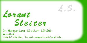 lorant sleiter business card